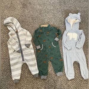 Three Baby Boy Fleece Onsies (Carter’s 9 month)